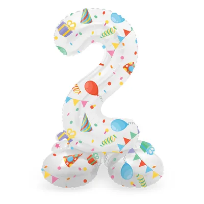 Immagine prodotto di Palloncino in foil in piedi numero 2 -72 cm