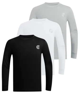 Image de Solidchoice - Lot de 3 t-shirts UV pour enfants, manches longues, protection UPF50+, vêtements de protection