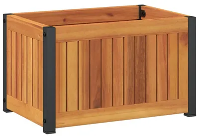 Productafbeelding van vidaXL Plantenbak 45x30x27,5 cm, massief acaciahout en staal