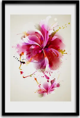 Produktbild von Bild - Bilderrahmen - 40 cm x 60 cm - MDF - Rahmen - Wandkunst - Abstraktion einer Frau