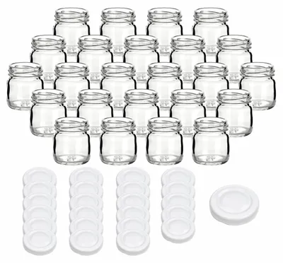 Imagen del producto de Juego de 24 mini frascos de vidrio de 40 ml con tapa de rosca
