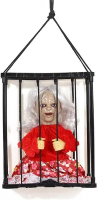 Productafbeelding van Enge pop in kooi, Halloween decoratie