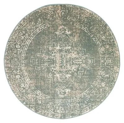 Produktbild von Teppich Vintage Rund - Spring Ethnic Grün Creme
