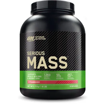 Produktbild von Optimum Nutrition Serious Mass (6lbs) Strawberry - Gewichtszunahme - Mit Kreatin