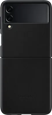 Produktbild von Samsung Galaxy Z Flip 3 Hülle - Echtleder - Samsung Backcover - Schwarz