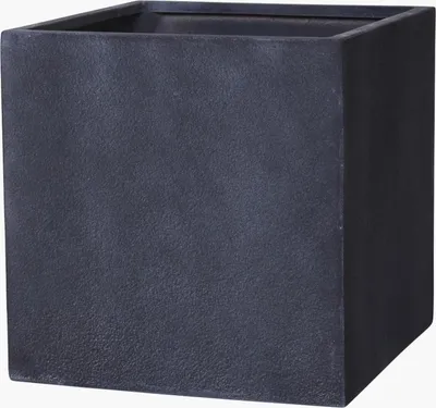 Produktbild von VIVANNO Pflanzkübel Fiberglas BLOCK Würfel, Kieselanthrazit Steinoptik - 50x50x50 cm