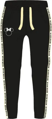 Produktbild von Kinder Freizeit-/Jogginghose mit Minnie Maus. mit gesticktem Logo und Schriftband, schwarz,152