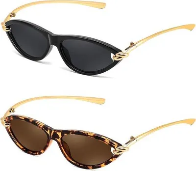 Produktbild von FEISEDY Vintage Katzenaugen-Sonnenbrille für Damen, klein und schmal, Cateye-Design, Retro-Stil mit UV400-Schutz, Modell B4186
