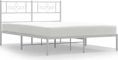 Obrázok produktu pre vidaXL Detská posteľ s čelom kovová biela 135x190 cm