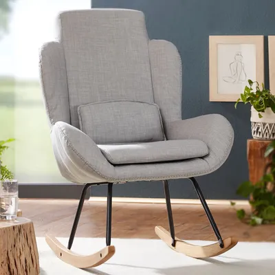 Obrázek produktu pro FineBuy houpací křeslo CAPRI recliner armchair fabric houpací křeslo čalounění