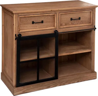 Image de Eazy Living Armoire buffet 1 porte Elouan caramel