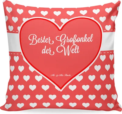 Produktbild von Mr. & Mrs. Panda Sofakissen Großonkel - Geschenk, Kissen 40x40, Grossonkel, für sofa, Onkel, Kuschelkissen, Deko, Dekokissen, Kleinigkeit, Neffe, Nichte, Lieblingsonkel