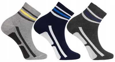 Produktbild von MORAJ Herren Kurze Baumwollsocken Gestreift 3er Pack 39-42