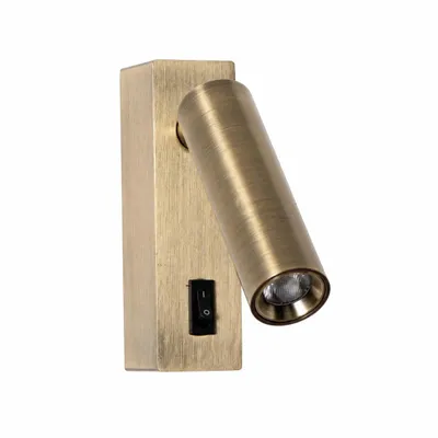 Productafbeelding van PISA LED Wandlamp, 2W, 3000K, 130 lm, leeslamp van aluminium in antiekbrons met schakelaar, AI-gegenereerde afbeelding
