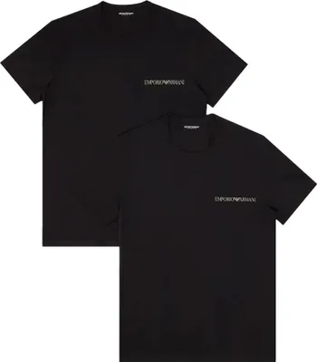 Produktbild von EMPORIO ARMANI Herren T-Shirt 2er Pack Halbarm Rundhals Stretch Baumwolle Artikel EM000391 AF10779, L, Cotone 95%,Elasthan 5%