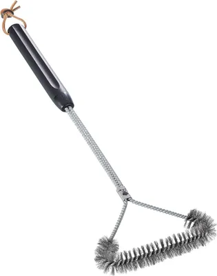 Produktbild von Dreiseitige Grillbürste aus dickem Edelstahl, zum Reinigen großer Flächen, Kanten und zum Entfernen von Speiseresten zwischen den Grillrosten, 53 cm (21 Zoll)