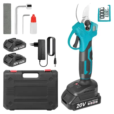 Obrázok produktu pre Elektrické nožnice na stromy, 21 V bezdrôtové s 2 batériami, ergonomický dizajn, modré