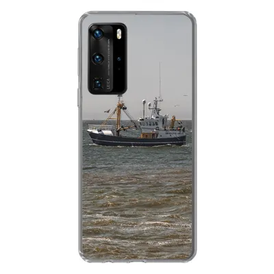 Produktbild von MuchoWow® Handyhülle Schutzhülle Hülle für Huawei P40 Pro Nordsee - Fischerboot - Wasser Silikon Softcase Handy Hülle - Schutz