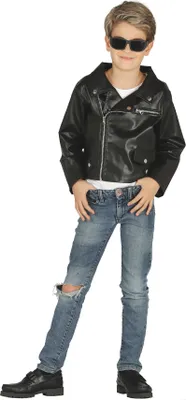Produktbild von Kunstleder-Jacke für Kinder in Schwarz, Gr. 110-146, Größe:122/128