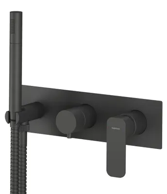 Produktbild von Sapho SPY Unterputz-Duscharmatur/Wannenarmatur mit Handbrause, 2 Wege, schwarz matt