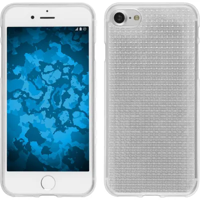 Produktbild von PhoneNatic Case kompatibel mit Apple iPhone 8 - clear Silikon Hülle Iced + 2 Schutzfolien