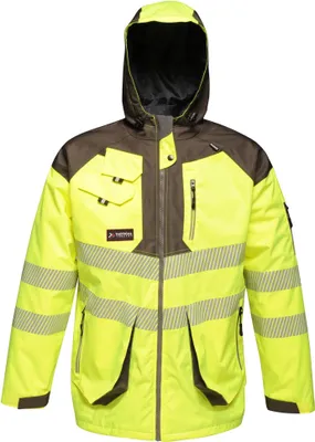 Image de Regatta Professional - Veste imperméable réfléchissante pour homme RG4536 (XL) (Jaune fluo/gris)