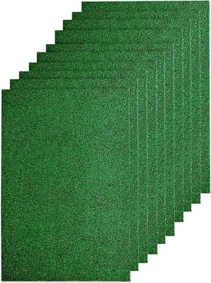 Image de Feuilles en feutrine pailletée verte, 20 x 30 cm, pour la décoration de fête