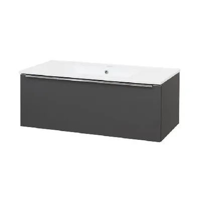 Image de Mereo Mailo - Meuble sous-lavabo 1010 x 385 x 476 mm, 1 tiroir, anthracite CN537