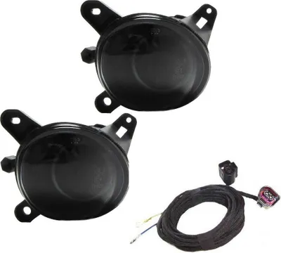 Obrázek produktu pro Mlhová světla čiré sklo černé H3 žárovky + kabelový svazek pro VW Passat 3BG B5