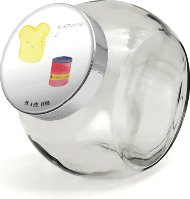 Produktbild von Mr. & Mrs. Panda Kaffeedose Toast Marmelade XL 2000ml - Weiß - Geschenk, Toastbrot, Vorratsbehälter, Süßigkeiten Glas, Lebensmittelbehälter, Lustige Sprüche, glasbehälter