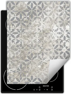 Produktbild von DarHaus Herdabdeckplatte Einteilig Küche Abdeckplatte für Glaskeramikfeld Abdeckung Induktionskochfeld Aufrollbare Matte 40x52 cm, grau - Mosaik