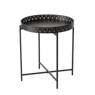 Produktbild von Beistelltisch Dekotisch Tabletttisch rund schwarz Metalltisch 45x40 cm