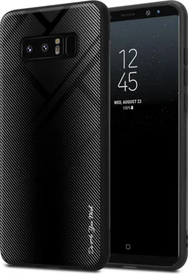 Produktbild von Cadorabo Hülle für Samsung Galaxy NOTE 8 Schutz Hülle in Schwarz Handyhülle TPU Etui Cover Case Tempered Glas