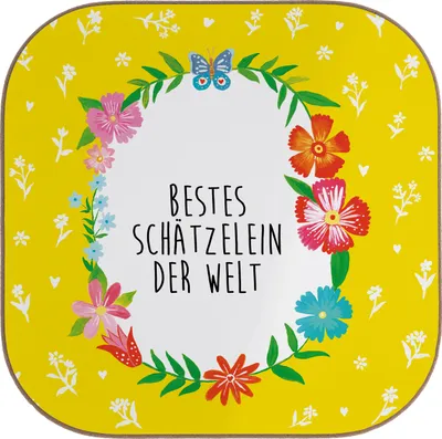 Produktbild von Mr. & Mrs. Panda unterleger Schätzelein - Weiß - Geschenk, Getränkeuntersetzer, Ehefrau, Untersetzer für Gläser, Teeuntersetzer, Ehemann, Mann, Freundin, Freund, Coaster