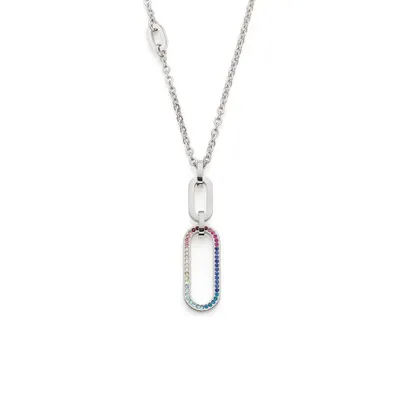 Image de Leonardo 021304 Collier Marida pour dames en acier inoxydable argent multicolore 55 cm