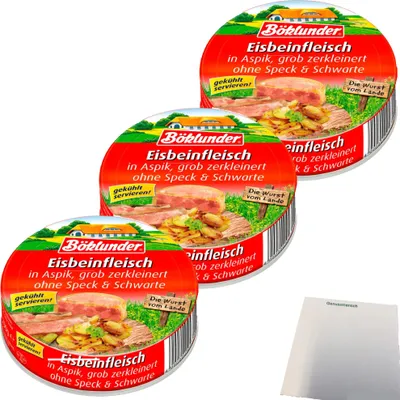 Produktbild von Böklunder Eisbeinfleisch in Aspik 3er Pack (3x200g Dose) + usy Block