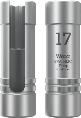 Produktbild von Wera 8790 HMC Deep Steckschlüsseleinsatz mit Ausschnitt am Schaft, mit 1/2 zoll-Antrieb, 17 x 76 mm