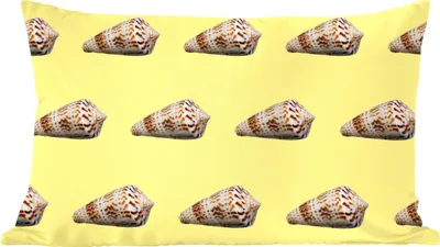Produktbild von MuchoWow® Zierkissen Sofakissen Wohnzimmer Dekokissen 50x30 cm Muscheln - Muster - Gelb - Wohnzimmerdekoration - Polster mit Photo