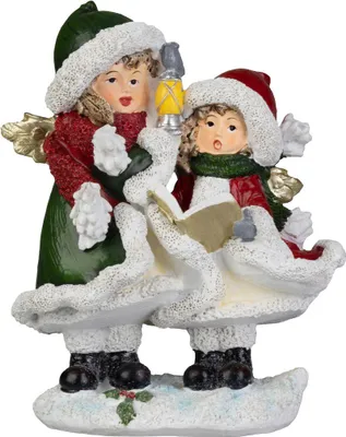 Productafbeelding van Kerstdecoratie MagicHome Kerst, kinderen, 8.8x13.2x17 cm - Set van 2 stuks