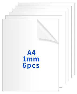 6 A4 Acrylplatten transparent 1 mm für Basteln & Rahmen