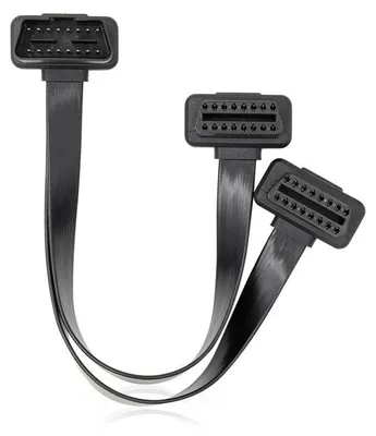 Zdjęcie produktu dla Przedłużacz kabla Techstar®, adapter samochodowy 2 w 1 do złącza OBD2 (16 pin), długość 30 cm
