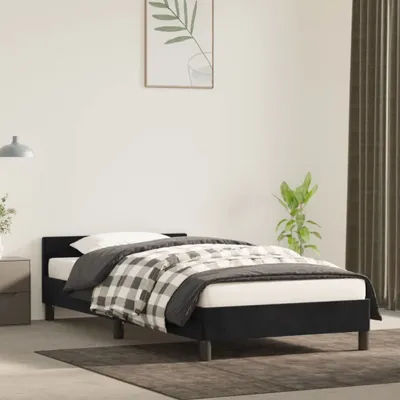Produktbild von Bettgestell mit Kopfteil Schwarz 80x200 cm Samt , Klassische Betten Design 2024