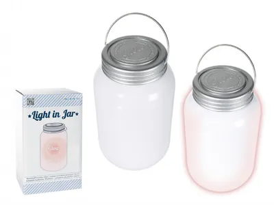 Produktbild von Out of the blue Kunststoff Leuchte, Einmachglas mit 3 farbwechselnden LED, circa 18,5 x 10,5 cm für 3 Micro Batterien AAA 57/9636
