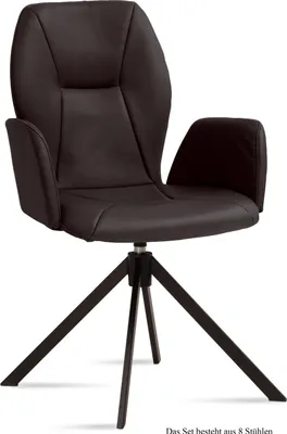 Produktbild von Armlehnstuhl drehbar (8er-Set) Deonne 58x92x60 Schwarz/Espresso