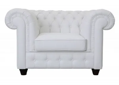 Produktbild von Chesterfield Empire Premium Sessel Leder-Look Vintage 125x76x100 cm Massivholz Füße Sitzhöhe 45 cm Komfortabler Polstersessel