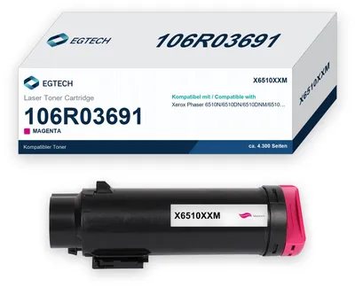 Produktbild von Toner kompatibel mit Xerox 106R03691 Magenta Phaser 6510N 6510DN 6510DNM 6510DNI
