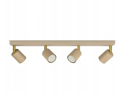 Zdjęcie produktu dla LUXOLAR Lampa Sufitowa beżowo-złota 4-Punktowa GU10 LED 25W – Plafon natynkowy z regulowanymi reflektorami - Nowoczesny design