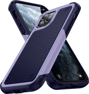 Produktbild von Für iPhone 11 Pro Max Hülle Militärqualität Stoßfest Hybrid 2 in 1 Hart PC Weich TPU Handyhülle Lila Blau