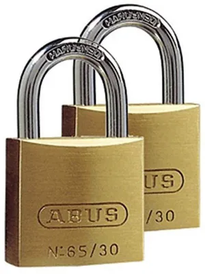 Produktbild von ABUS 65/30, Herkömmliches Vorhängeschloss, Tastensperre, Gleichschließung, Zaun, Garage, Schuppen, Aufbewahrungsspind, Werkzeugkasten, Werkstatt, Messing, Metallisch, Messing, Metall
