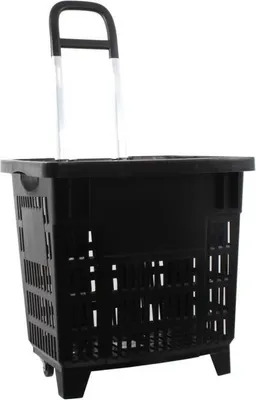 Immagine prodotto di Carrello spesa Cestino con ruote 55L Nero